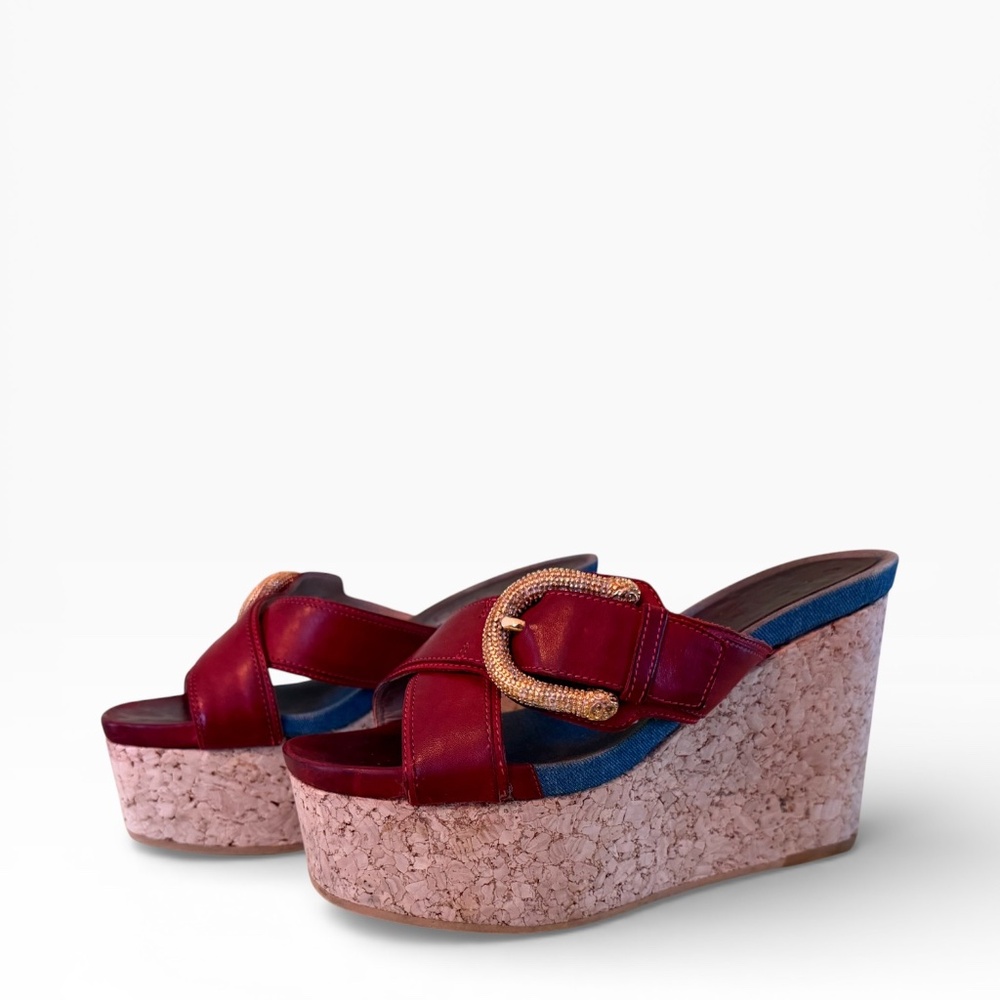 Vicini Women's Burgundy and Red Sandals